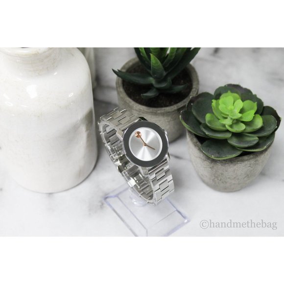 NWT Movado 3600433 Bold Women's Stainless Steel Gold Accented Silver Dial Watch - Picture 3 of 7